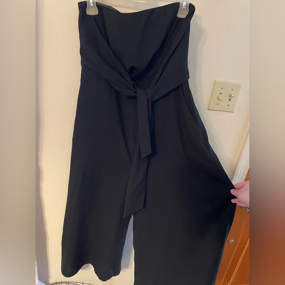 Black strapless jumpsuit